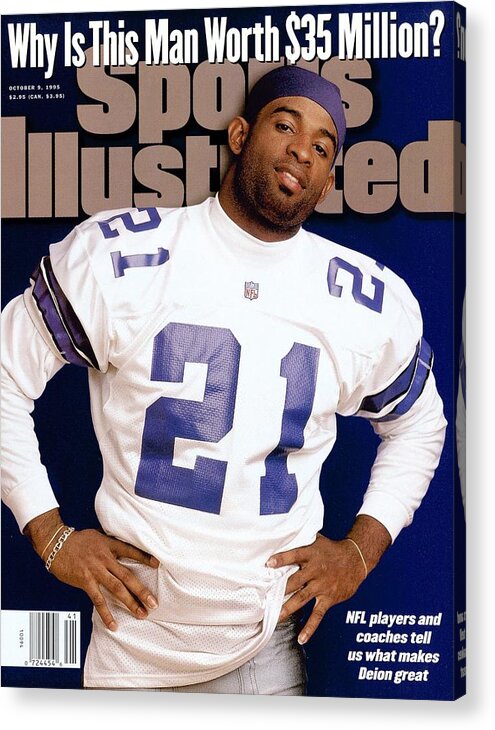 Magazine Cover Acrylic Print featuring the photograph Dallas Cowboys Deion Sanders, October 9, 1995 Sports Illustrated Sports Illustrated Cover by Sports Illustrated