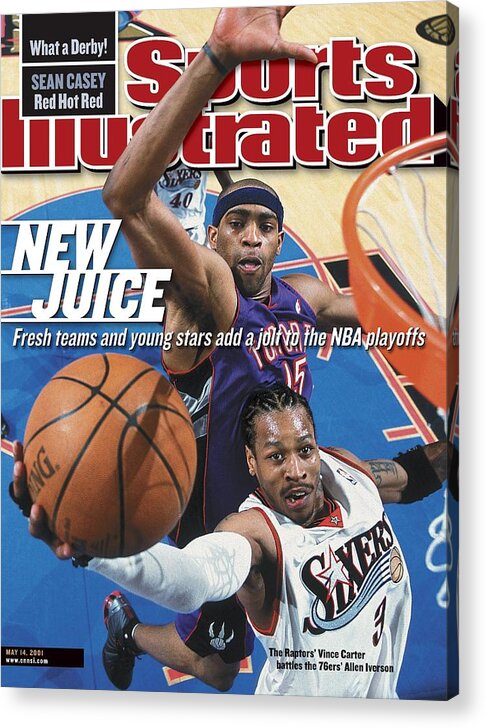Playoffs Acrylic Print featuring the photograph Philadelphia 76ers Allen Iverson, 2001 Nba Eastern Sports Illustrated Cover by Sports Illustrated