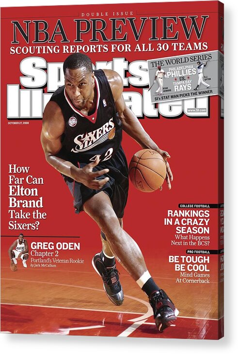 Magazine Cover Acrylic Print featuring the photograph Philadelphia 76ers Elton Brand... Sports Illustrated Cover by Sports Illustrated