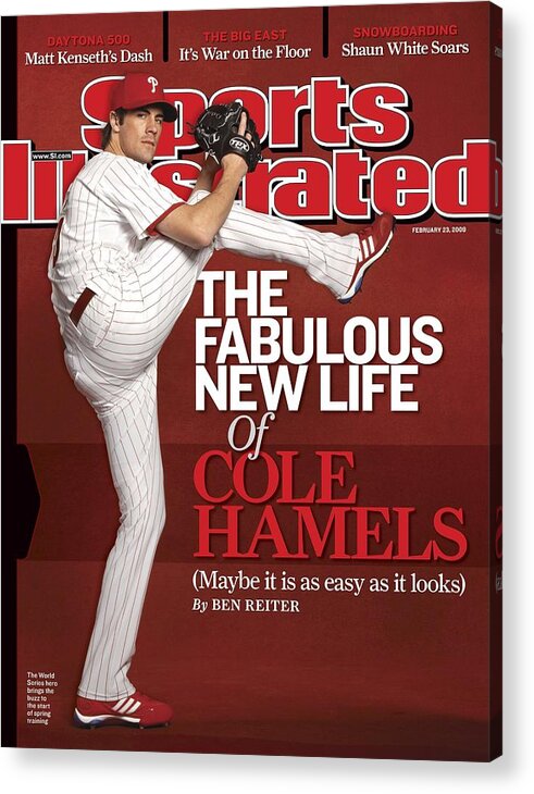 Magazine Cover Acrylic Print featuring the photograph Philadelphia Phillies Cole Hamels Sports Illustrated Cover by Sports Illustrated