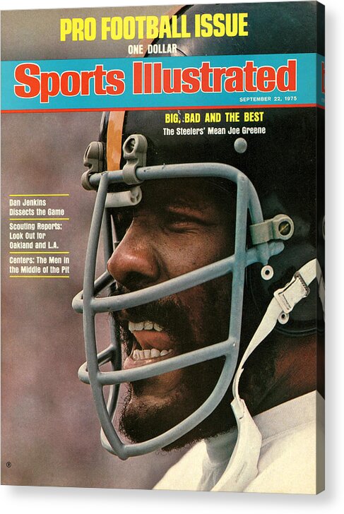 Magazine Cover Acrylic Print featuring the photograph Pittsburgh Steelers Joe Greene Sports Illustrated Cover by Sports Illustrated