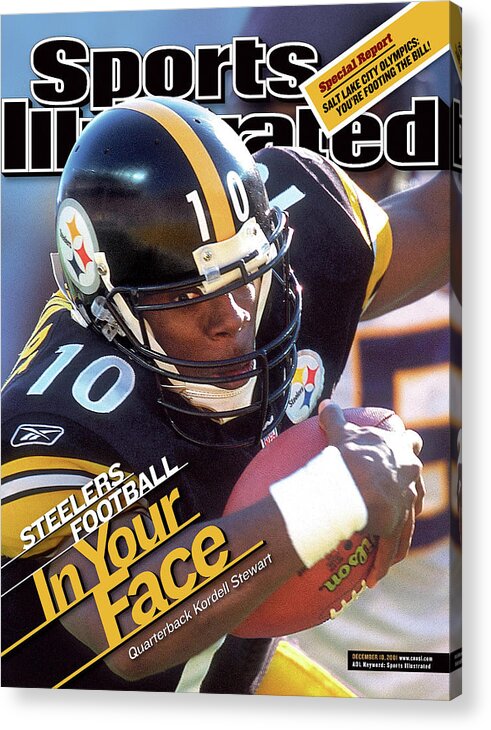 Magazine Cover Acrylic Print featuring the photograph Pittsburgh Steelers Qb Kordell Stewart Sports Illustrated Cover by Sports Illustrated
