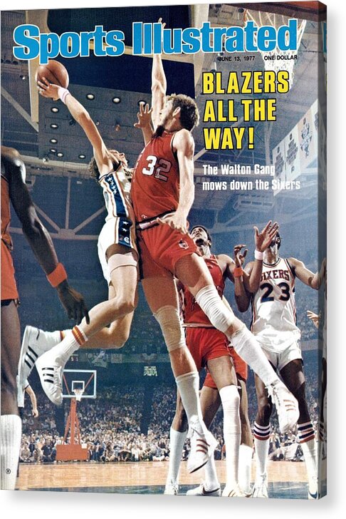 Magazine Cover Acrylic Print featuring the photograph Portland Trail Blazers Bill Walton, 1977 Nba Finals Sports Illustrated Cover by Sports Illustrated