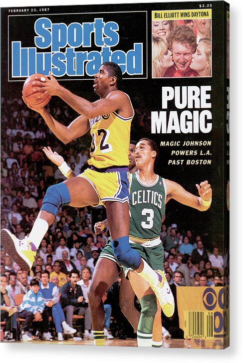 Magazine Cover Acrylic Print featuring the photograph Pure Magic Magic Johnson Powers L.a. Past Boston Sports Illustrated Cover by Sports Illustrated