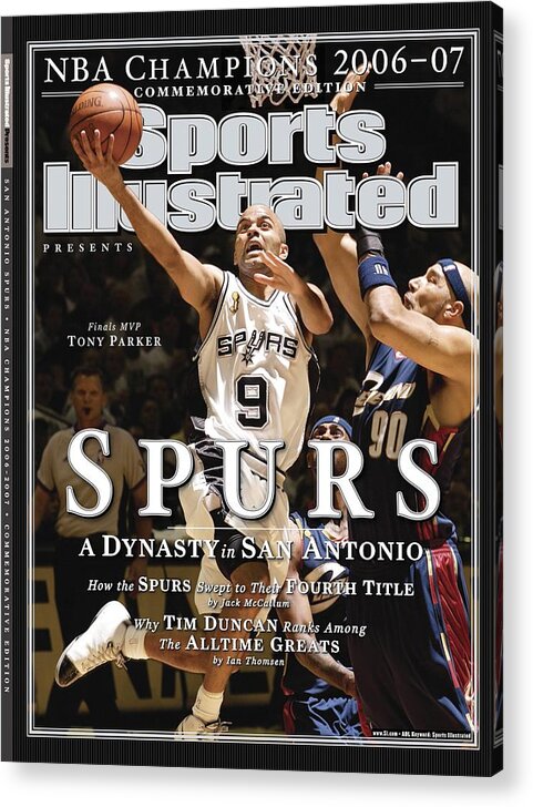 Playoffs Acrylic Print featuring the photograph San Antonio Spurs Tony Parker, 2007 Nba Finals Sports Illustrated Cover by Sports Illustrated