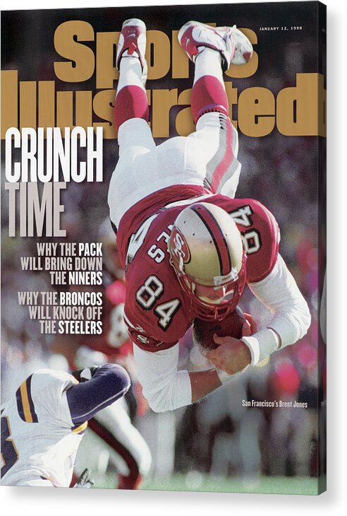 Candlestick Park Acrylic Print featuring the photograph San Francisco 49ers Brent Jones, 1998 Nfc Divisional Sports Illustrated Cover by Sports Illustrated