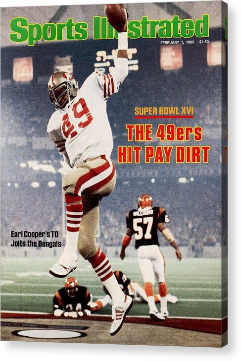 1980-1989 Acrylic Print featuring the photograph San Francisco 49ers Earl Cooper, Super Bowl Xvi Sports Illustrated Cover by Sports Illustrated