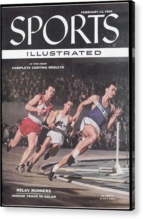 Magazine Cover Acrylic Print featuring the photograph Seton Hall Charles Maute, 1955 Nyac Indoor Games Sports Illustrated Cover by Sports Illustrated