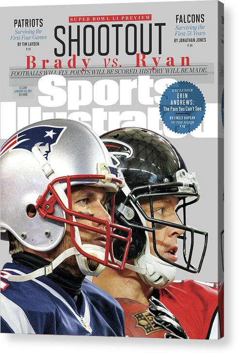 Playoffs Acrylic Print featuring the photograph Shootout Super Bowl Li Preview Sports Illustrated Cover by Sports Illustrated
