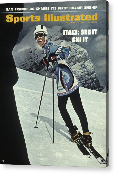 Magazine Cover Acrylic Print featuring the photograph Skiing In Italy Sports Illustrated Cover by Sports Illustrated