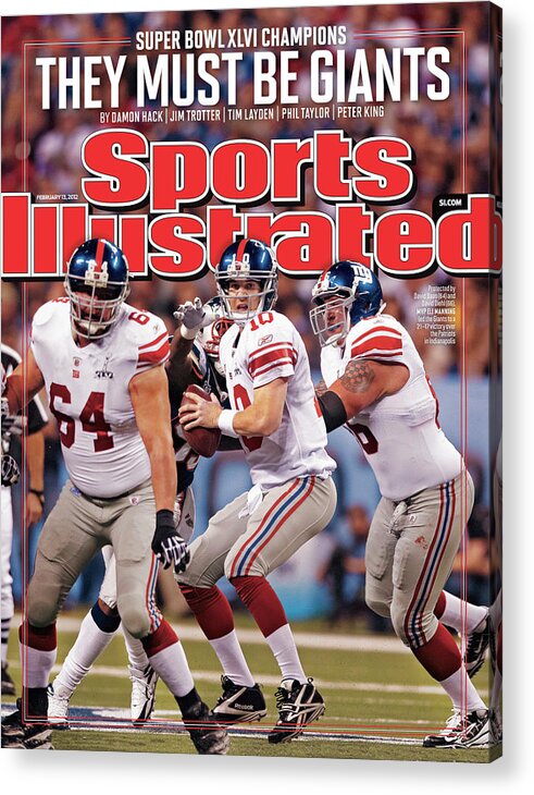 Magazine Cover Acrylic Print featuring the photograph Super Bowl Xlvi... Sports Illustrated Cover by Sports Illustrated