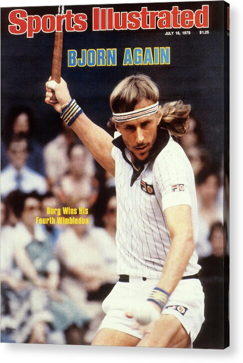 Magazine Cover Acrylic Print featuring the photograph Sweden Bjorn Borg, 1979 Wimbledon Sports Illustrated Cover by Sports Illustrated