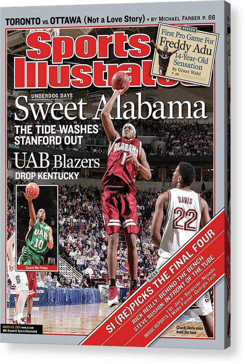 Magazine Cover Acrylic Print featuring the photograph Sweet Alabama The Tide Washes Stanford Out Sports Illustrated Cover by Sports Illustrated