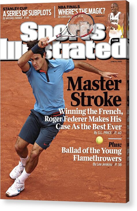 Tennis Acrylic Print featuring the photograph Switzerland Roger Federer, 2009 French Open Sports Illustrated Cover by Sports Illustrated