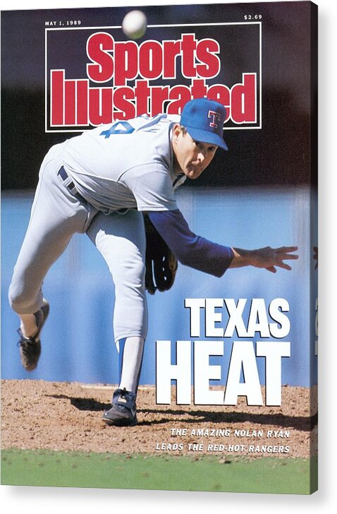 1980-1989 Acrylic Print featuring the photograph Texas Rangers Nolan Ryan... Sports Illustrated Cover by Sports Illustrated