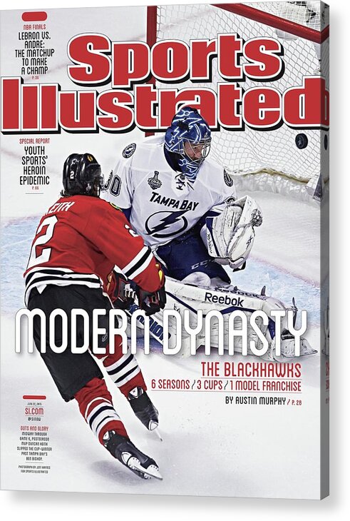 Magazine Cover Acrylic Print featuring the photograph The Blackhawks, Modern Dynasty 6 Seasons, 3 Cups, 1 Model Sports Illustrated Cover by Sports Illustrated