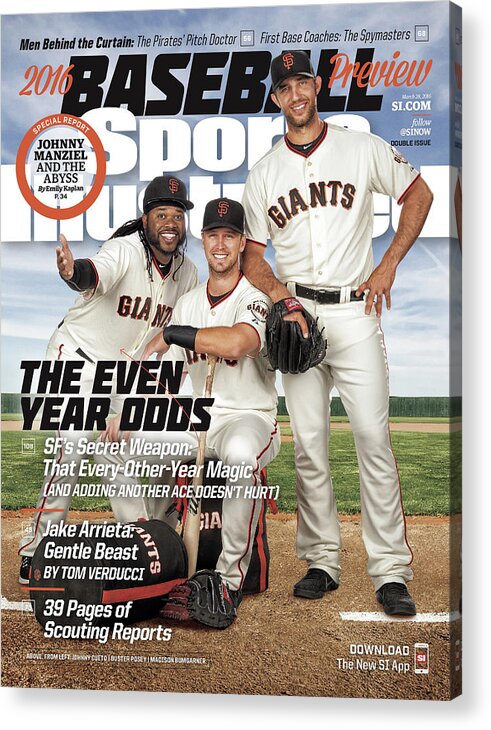 Magazine Cover Acrylic Print featuring the photograph The Even Year Odds, 2016 Mlb Baseball Preview Issue Sports Illustrated Cover by Sports Illustrated