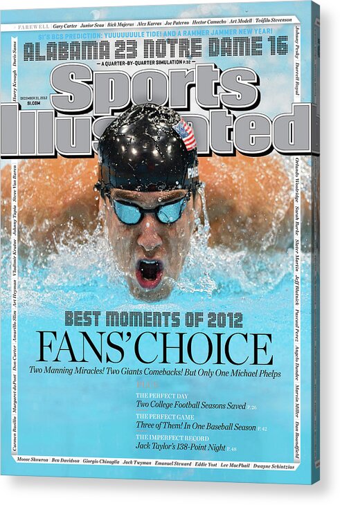 Magazine Cover Acrylic Print featuring the photograph The Moments Of 2012 Michael Phelps Sports Illustrated Cover by Sports Illustrated