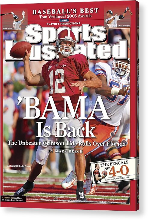 Magazine Cover Acrylic Print featuring the photograph University Of Alabama Qb Brodie Croyle Sports Illustrated Cover by Sports Illustrated