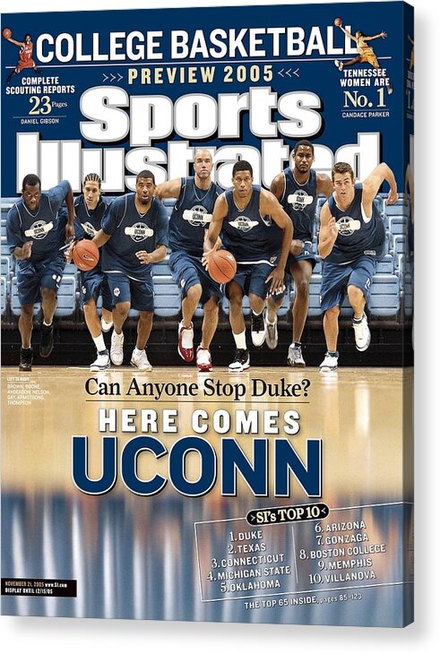 Sports Illustrated Acrylic Print featuring the photograph University Of Connecticut Basketball Team Sports Illustrated Cover by Sports Illustrated
