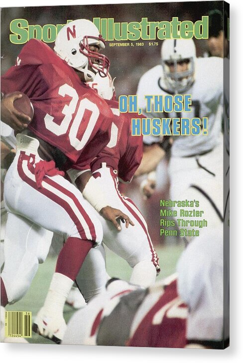 1980-1989 Acrylic Print featuring the photograph University Of Nebraska Mike Rozier, 1983 Kickoff Classic Sports Illustrated Cover by Sports Illustrated