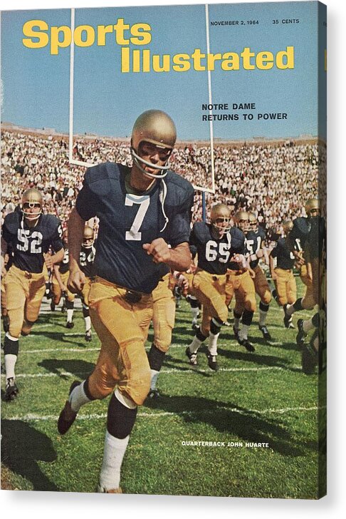 Magazine Cover Acrylic Print featuring the photograph University Of Notre Dame Qb Johnny Huarte Sports Illustrated Cover by Sports Illustrated