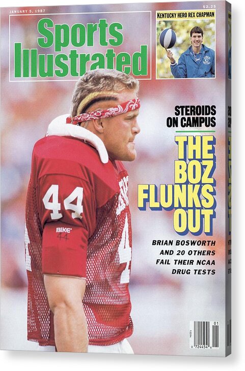 Magazine Cover Acrylic Print featuring the photograph University Of Oklahoma Brian Bosworth, Steroids On Campus Sports Illustrated Cover by Sports Illustrated