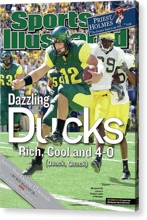 Magazine Cover Acrylic Print featuring the photograph University Of Oregon Qb Jason Fife Sports Illustrated Cover by Sports Illustrated