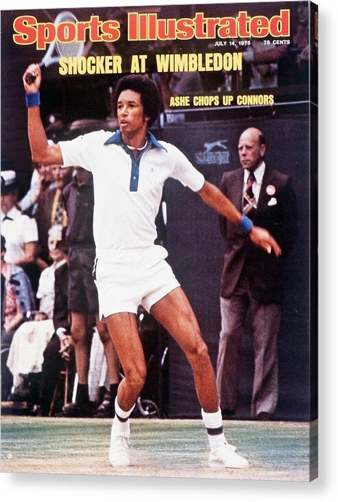 Magazine Cover Acrylic Print featuring the photograph Usa Arthur Ashe, 1975 Wimbledon Sports Illustrated Cover by Sports Illustrated