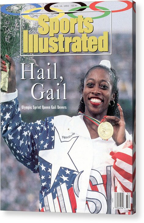 Magazine Cover Acrylic Print featuring the photograph Usa Gail Devers, 1992 Summer Olympics Sports Illustrated Cover by Sports Illustrated