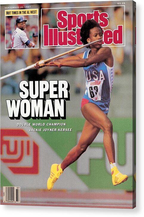 Magazine Cover Acrylic Print featuring the photograph Usa Jackie Joyner-kersee, 1987 Iaaf Athletics World Sports Illustrated Cover by Sports Illustrated