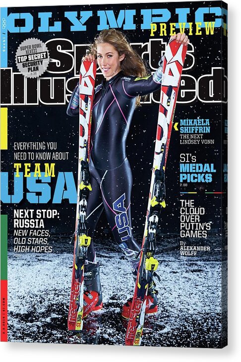 Media Day Acrylic Print featuring the photograph Usa Mikaela Shiffrin, 2014 Sochi Olympic Games Preview Sports Illustrated Cover by Sports Illustrated