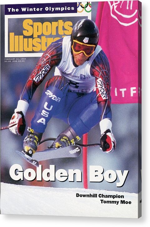 Magazine Cover Acrylic Print featuring the photograph Usa Tommy Moe, 1994 Winter Olympics Sports Illustrated Cover by Sports Illustrated