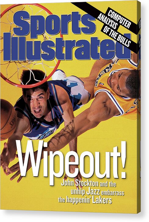 John Stockton Acrylic Print featuring the photograph Utah Jazz John Stockton, 1998 Nba Western Conference Finals Sports Illustrated Cover by Sports Illustrated