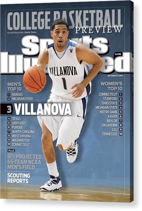 Sports Illustrated Acrylic Print featuring the photograph Villanova University Scottie Reynolds, 2008 Jimmy V Classic Sports Illustrated Cover by Sports Illustrated
