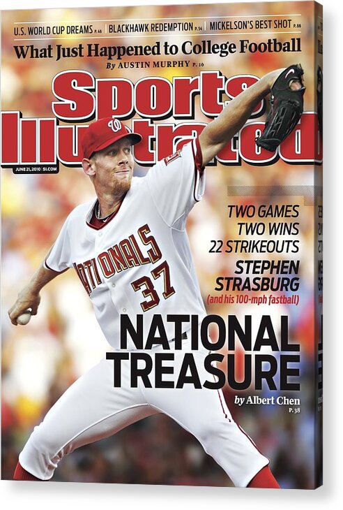 Magazine Cover Acrylic Print featuring the photograph Washington Nationals Stephen Strasburg... Sports Illustrated Cover by Sports Illustrated