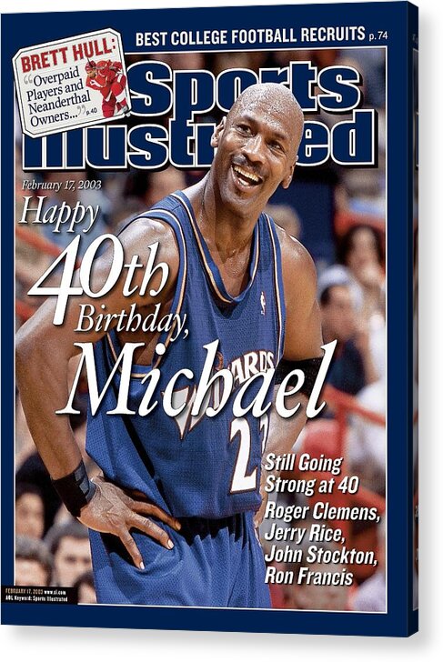 Magazine Cover Acrylic Print featuring the photograph Washington Wizards Michael Jordan... Sports Illustrated Cover by Sports Illustrated