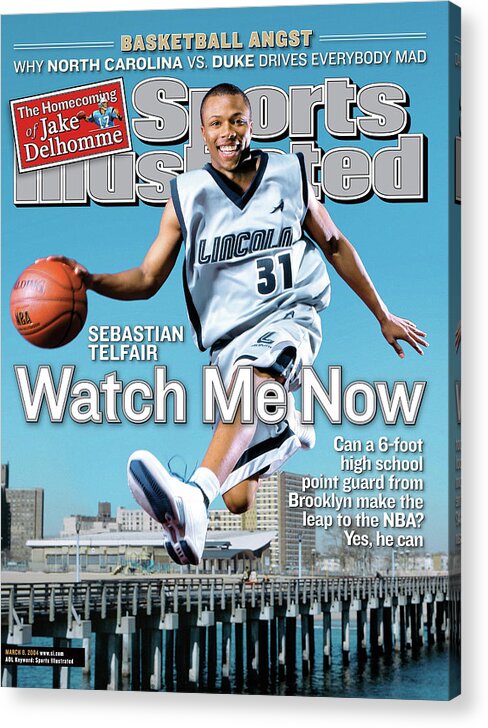 Point Guard Acrylic Print featuring the photograph Watch Me Now Sebastian Telfair Sports Illustrated Cover by Sports Illustrated