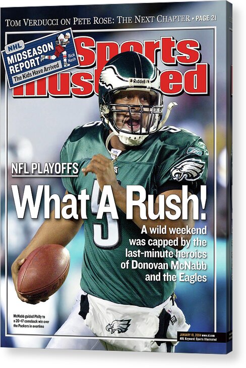 Magazine Cover Acrylic Print featuring the photograph What A Rush Nfl Playoffs Sports Illustrated Cover by Sports Illustrated