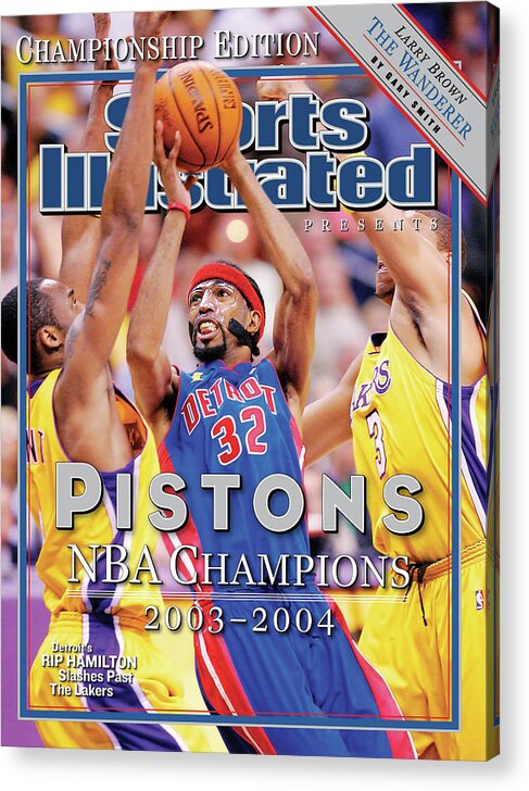 001325049 Acrylic Print featuring the photograph 2004 Detroit Pistons NBA Championship Commemorative Issue Cover by Sports Illustrated