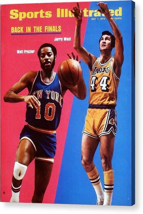 Chicago Bulls Acrylic Print featuring the photograph Los Angeles Lakers Jerry West And New York Knicks Walt Sports Illustrated Cover by Sports Illustrated