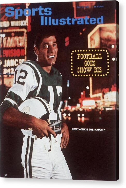 Magazine Cover Acrylic Print featuring the photograph New York Jets Qb Joe Namath Sports Illustrated Cover by Sports Illustrated