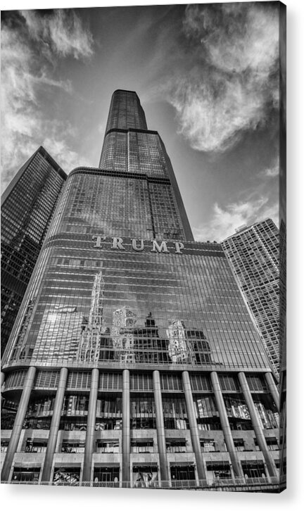 B&w Acrylic Print featuring the photograph Trump Tower Chicago #2 by David Haskett II
