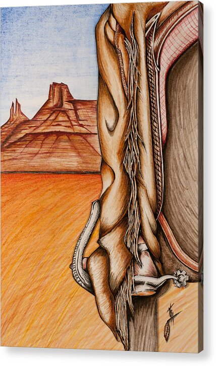 Desert Acrylic Print featuring the mixed media Chaps by Kem Himelright