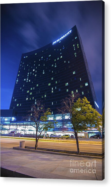 Indiana Acrylic Print featuring the photograph The Indianapolis JW Marriott Night 30 by David Haskett II