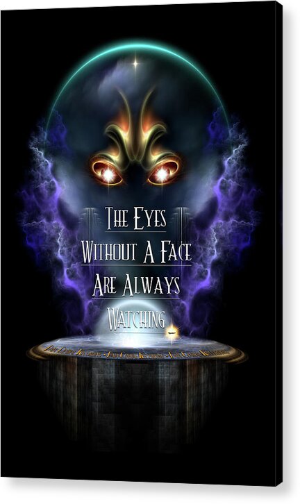 Spying Acrylic Print featuring the digital art Eyes Without A Face ROO by Rolando Burbon