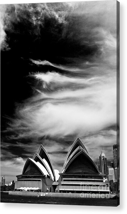 Sydney Opera House Monochrome Acrylic Print featuring the photograph Sydney Opera House portrait by Sheila Smart Fine Art Photography