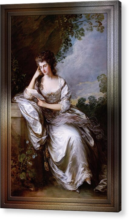 Frances Browne Acrylic Print featuring the painting Frances Browne by Thomas Gainsborough by Rolando Burbon