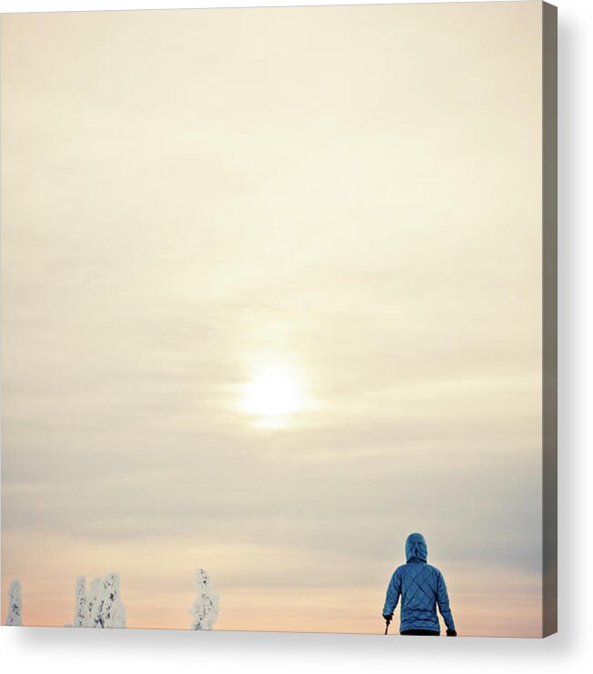 Skiing Acrylic Print featuring the photograph Backcountry Skier by Christopher Kimmel