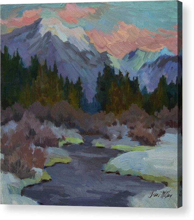 Gold Creek Acrylic Print featuring the painting Gold Creek Snoqualmie Pass by Diane McClary